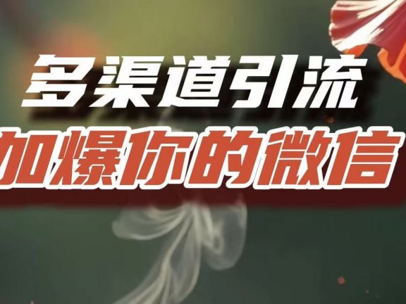 多渠道引流，加爆你的微信，把流量导入到私域，这是每一个想要在互联网赚钱的人必须掌握的底层能力